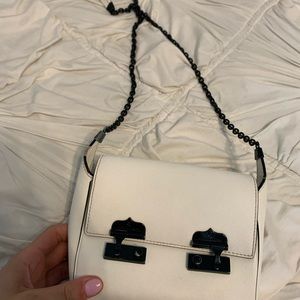 Alexander McQueen White and Black Chain Crossbody